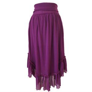 vtg y2k JEAN PAUL GAULTIER Soliel Tiered mesh midi skirt sz L purple